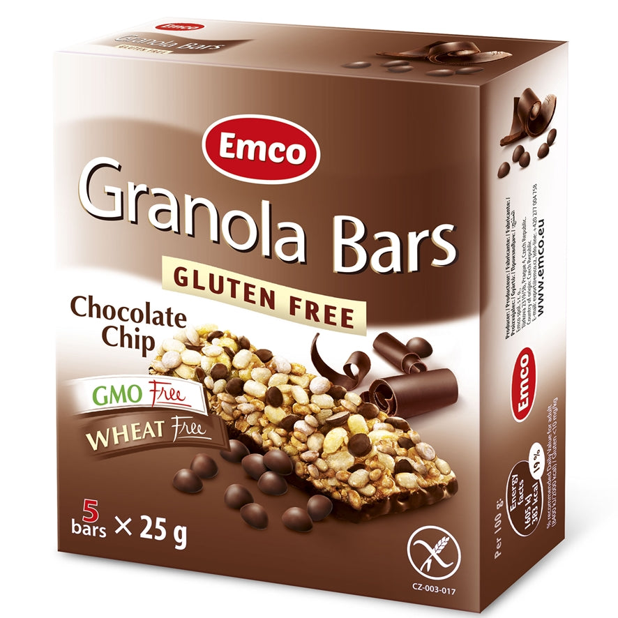 Barrita de Cereales con Choco Chips SinGluten 5x25g Emco