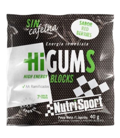 Higums Blocks Red Berries Sin Cafeína 20x40g Nutri-Sport