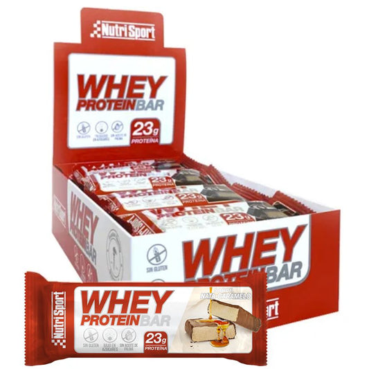 Barrita Proteica Whey Proteinbar Nata Caramelo SinGluten 12uds Nutri-Sport