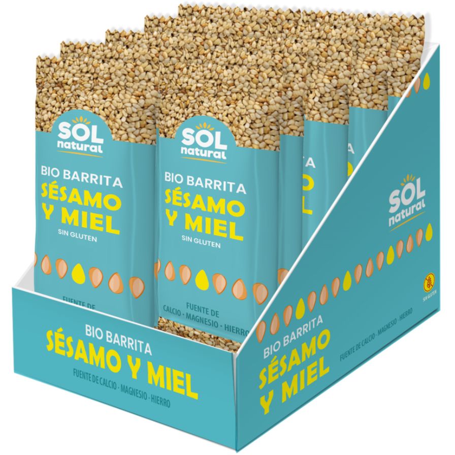 Barrita Integrales de Sesamo Crocanti con Miel SinGluten 16uds Solnatural