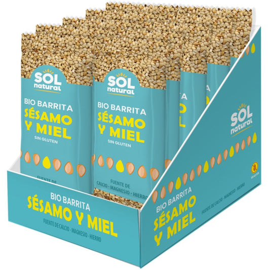 Barrita Integrales de Sesamo Crocanti con Miel SinGluten 16uds Solnatural