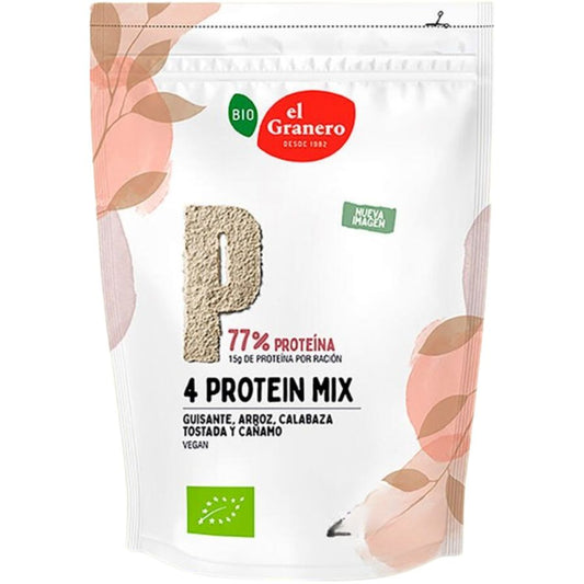 Mix Proteinas Guisante, Arroz, Calabaza Tostada y Cañamo Bio Vegan 200g El Granero Integral