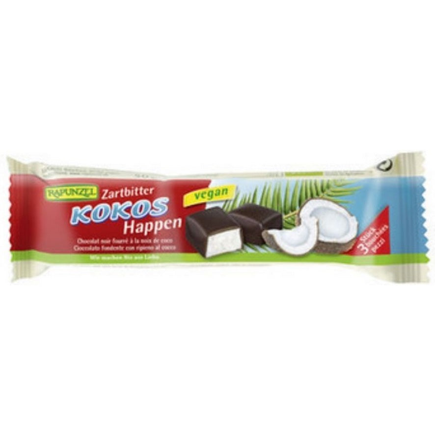 Barrita Coco Cubiertas de Chocolate Negro Bio Vegan 20uds Rapunzel