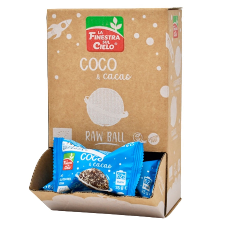 Energy Ball Coco y Cacao Raw SinGluten Bio Vegan 20x25g La Finestra Sul Cielo