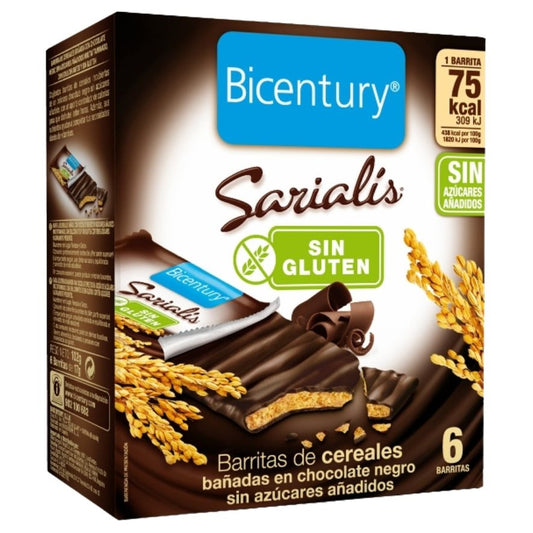 Barrita de Chocolate Negro SinGluten SinAzucar 102g Bicentury