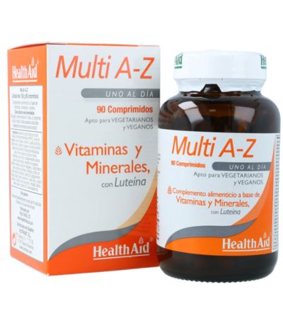 Multivitaminas Minerales A-Z SinGluten Vegan 90comp Health Aid