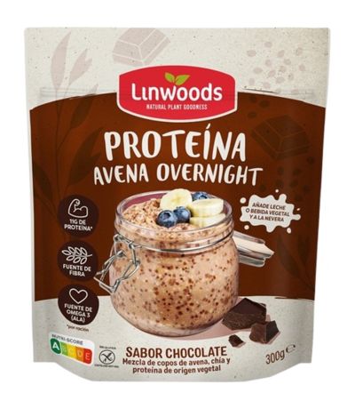 Proteína Avena Overnight Sabor Choco SinGluten 300g Linwoods