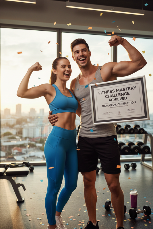 hombre joven deportista y mujer joven con cuerpo fitness consiguiendo resultados, la imagen debe de ser en formato vertical