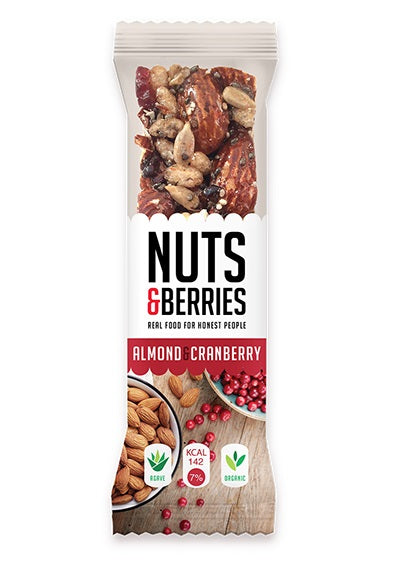 Barrita Almendras y Arándanos Vegan 15uds Nuts Berries