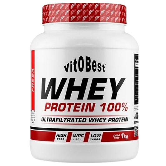 Whey Protein 100% Fresa 1kg Vitobest